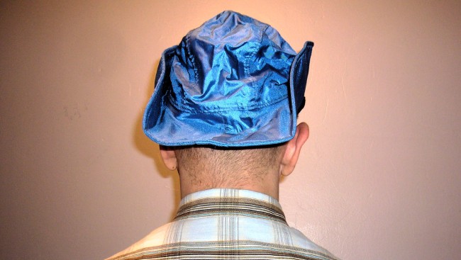 Me in blue hat as seen from behind