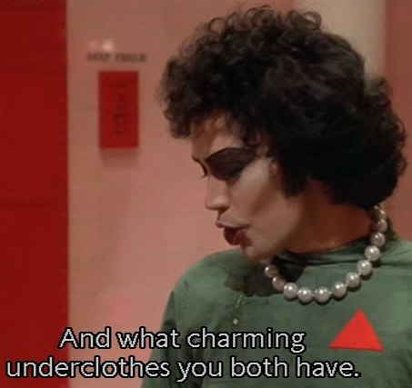 ‘Rocky Horror Picture Show’ screenshot: &lsquo;And what charming underclothes you both have&rsquo;